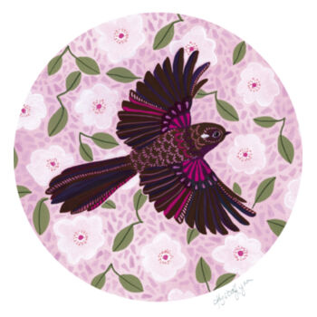 Piwakawaka's Floral Flight - Cushion cover Design