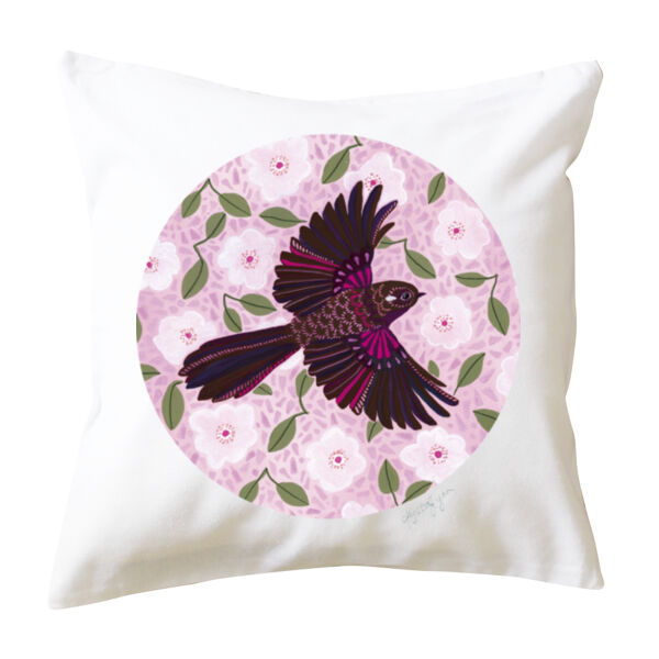 Piwakawaka's Floral Flight - Cushion cover Thumbnail