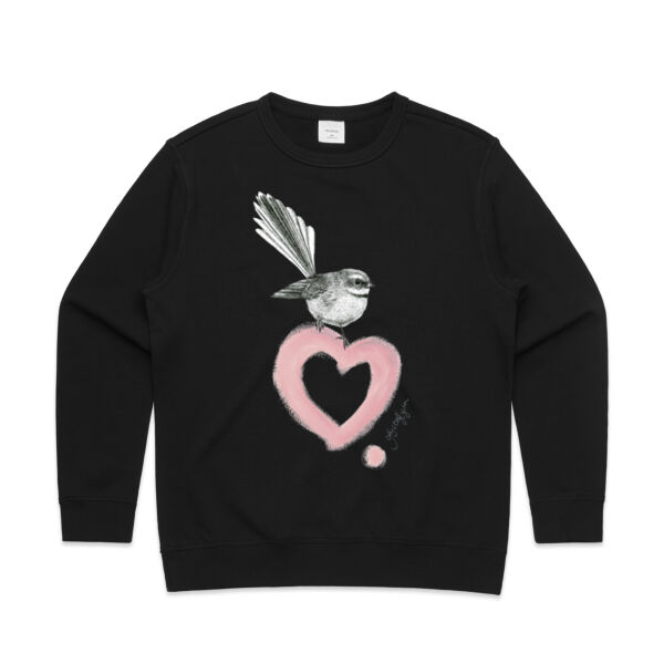 I Heart Piwakawaka - Womens Premium Crew Thumbnail